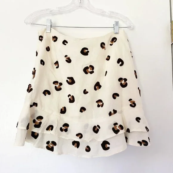 NEW Red Carter Becky Leopard Embroidered Skirt - Picture 6 of 6